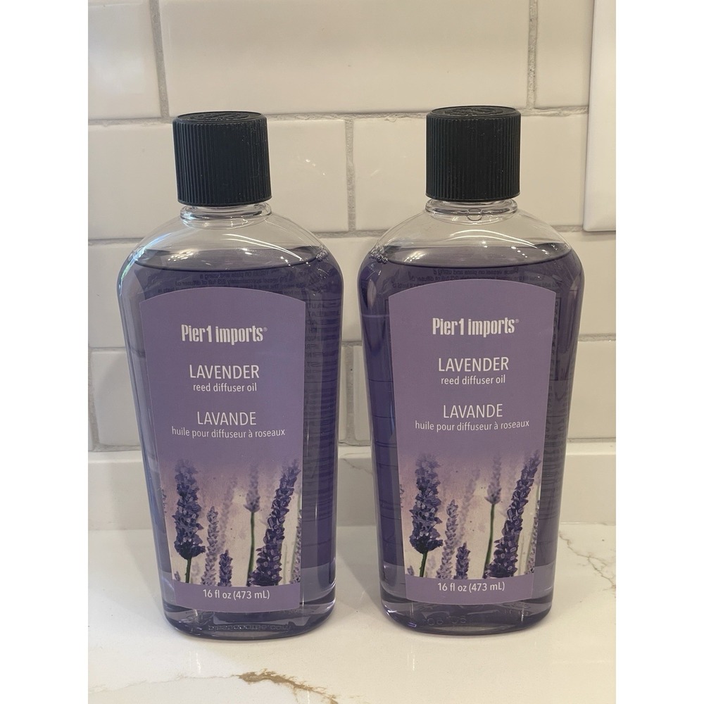 Pier 1 Imports Lavender Reed Diffuser Oil 16 fl oz Lot of 2 Scented‎ Liquid New